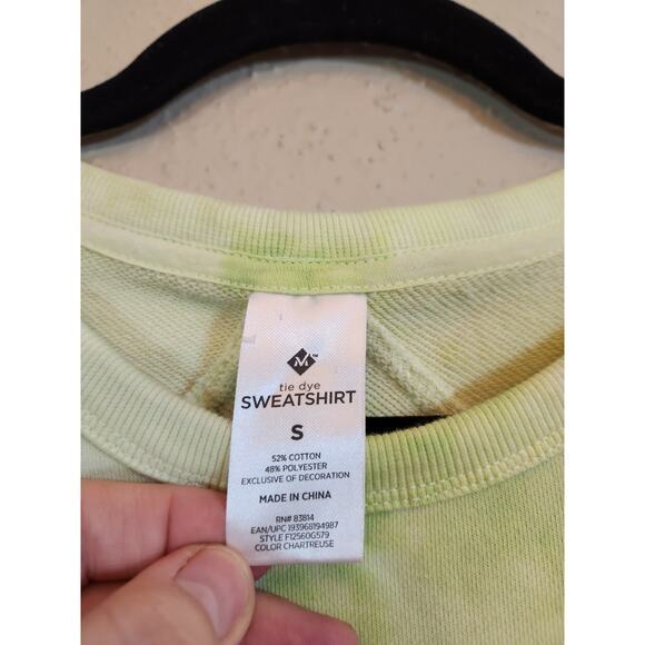 Member's Mark Women's Tie Dye Cropped Crew Neck Pullover Sweatshirt Size S - Picture 3 of 5